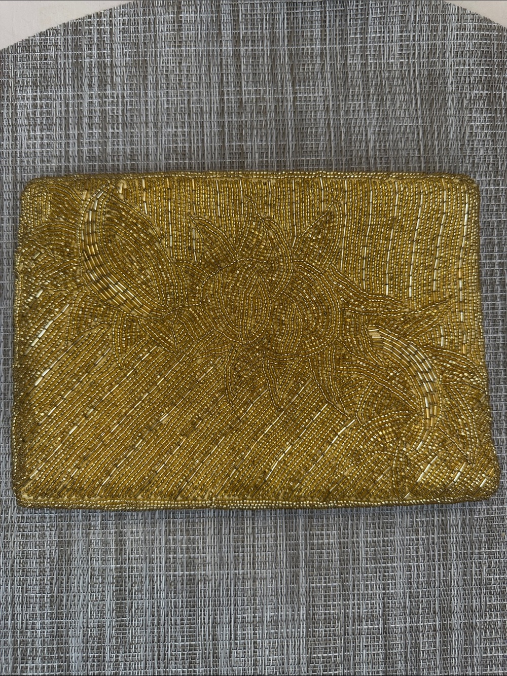 Valerie Stevens Gold Beaded Floral Clutch